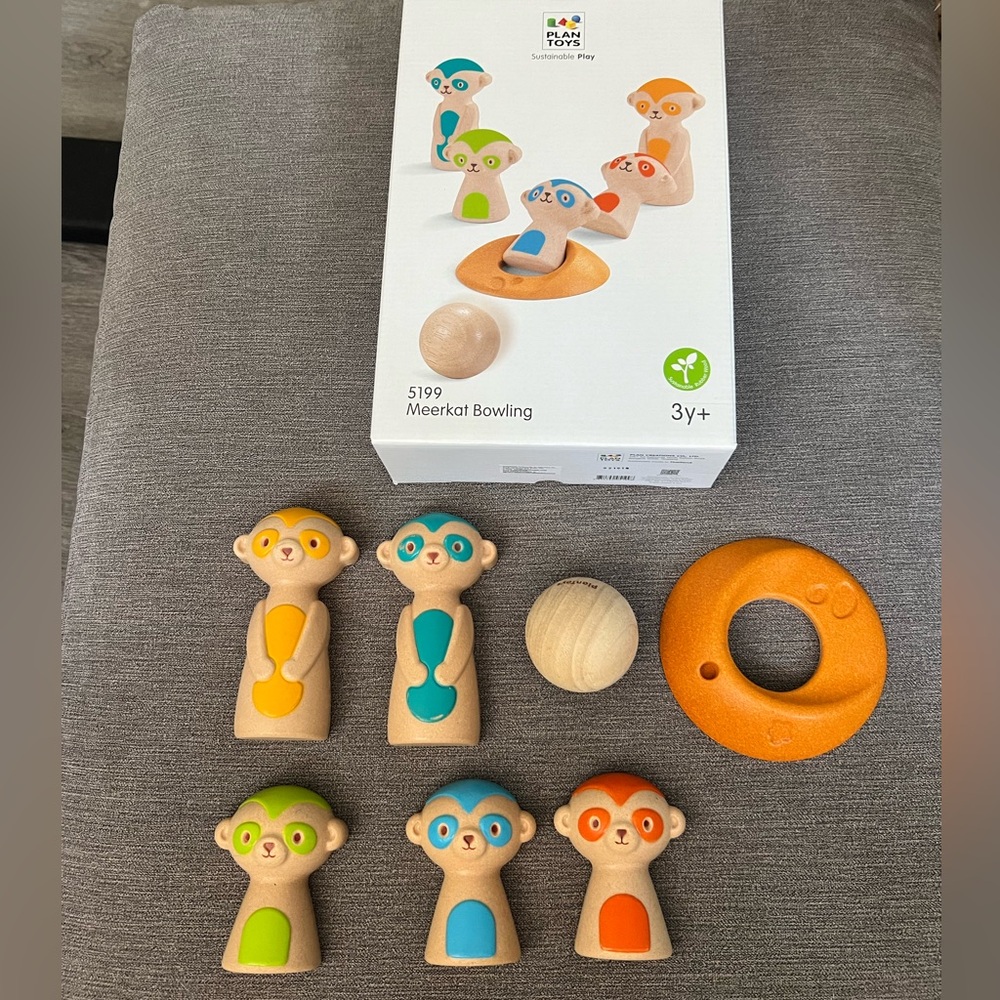 Plan toys wooden meerkat bowling